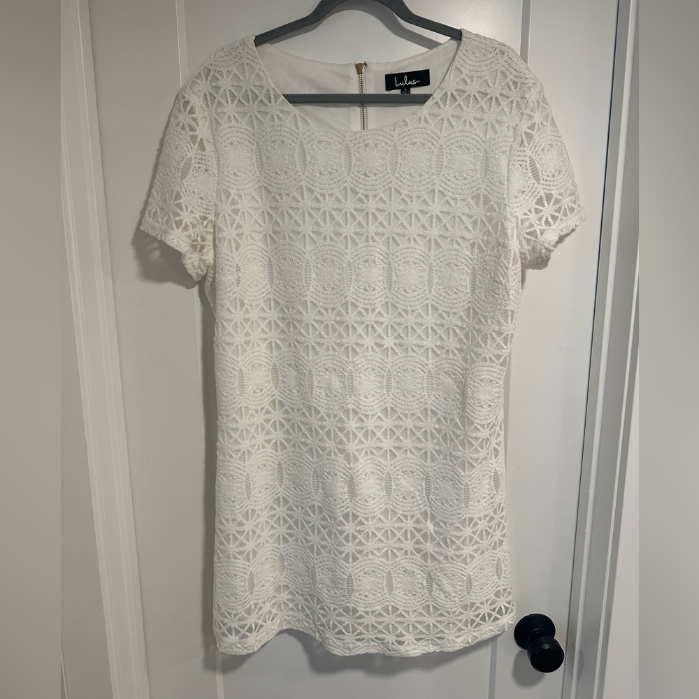 Lulu’s - White Lace Dress - Size L